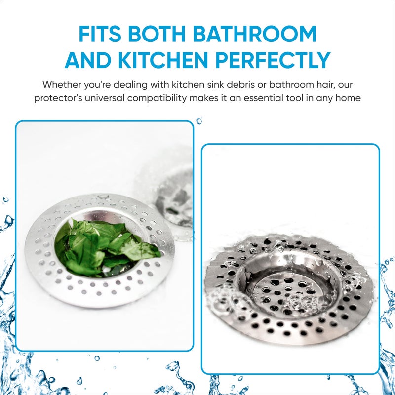 Lines One Bathtub Strainer Hair Catcher - Kitchen Strainer Sink - Bath Sink Strainer 3 Inch - Stainless Steel Sink Strainer for Kitchen Sink and Bathroom - Drain Catcher for Food, Hair and Waste - Image 4